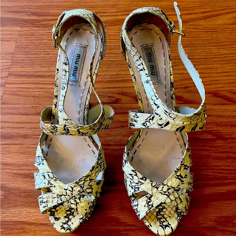 Miu Miu Snakeskin Platform pumps